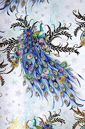 Punch Studio Continuous Metallic Gift Wrap Wrapping Paper Roll ~ Blue Blossom Peacock 62700
