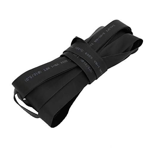 X-DREE Polyolefin Heat Shrinkable Tube Wire Wrap Cable Sleeve 5 Meters Long 10mm Inner Dia Black -Gaine de câble d'enroulement de fil de tube thermoretractable en polyolefine, 5 mètres de long, diamèt