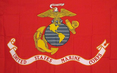 AllFlags ShopForAllYou Decor Flags 3' X 5' U.S. Marine Corps RED Polyester Flag with Grommets Banner Sign Display