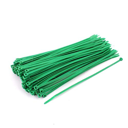 X-DREE 4mm x 200mm Self Locking Nylon Cable Ties Heavy Industrial Wire Zip Ties Green 100pcs -4mm x 200mm Nylon Auto-bloquant Attaches Câble Fil Industriel Vert Liens Zip 100pcs