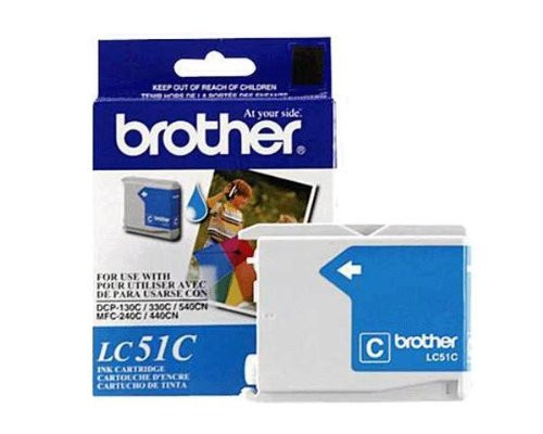 Brother DCP 130, 330C, 350C, FAX 1360, 1860, 1960C, 2480C, 2580C, MFC 230C, 240C, 440CN, 465CN, 665CW, 685CW, 845CW, 885CW, 3360C, 5460CN, 5860CN Cyan Ink Cartridge -400 Yield-, Part Number LC51C Brother DCP 130, 330C, 350C, FAX 1360, 1860, 1960C, 2480C, 2580C, MFC 230C, 240C, 440CN, 465CN, 665CW, 685CW, 845CW, 885CW, 3360C, 5460CN, 5860CN Cyan Ink Cartridge -400 Yield-, Part Number LC51C