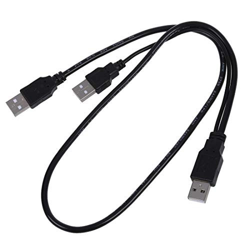 Lysee Data Cables - USB 2.0 Type A Male to Dual USB A Male Y Splitter Cable Cord Black- - -Color: Black-