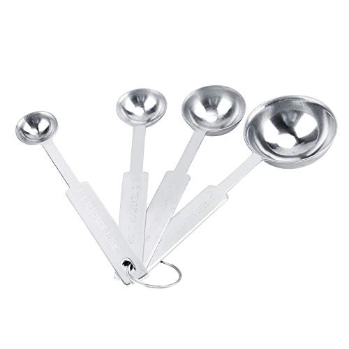 4 Pcs/Set Seasoning Measuring Spoons, Stainless Steel Measuring Spoons Cups for Coffee Seasoning Kitchen Cooking Tools