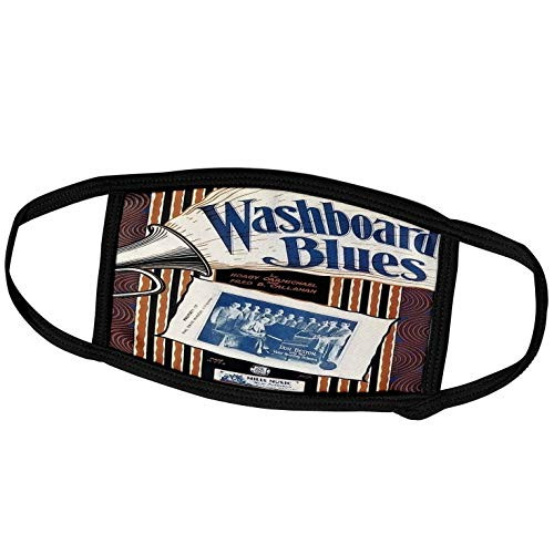 3dRose Vintage Washboard Blues Song Sheet Cover - Face Covers -fc-126352-2-