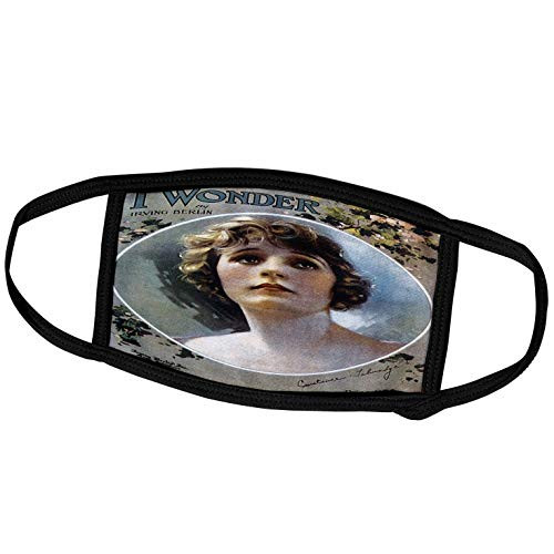 3dRose I Wonder by Irving Berlin Song Sheet Cover wit Portrait of a. - Face Covers -fc-154814-1-