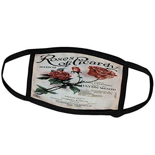 3dRose Roses of Picardy Song by Fred Weatherly Song Sheet Cover with. - Face Covers -fc-156853-1-
