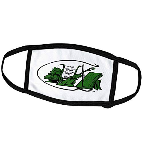 3dRose Susans Zoo Crew Music - Bust Green Lyre Violin Sheet Music Design - Face Covers -fc-164234-1- 3dRose Susans Zoo Crew Music - Bust Green Lyre Violin Sheet Music Design - Face Covers -fc-164234-1-