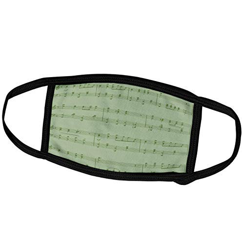3dRose PS Creations - Green Music Sheet - Face Covers -fc-178900-1- 3dRose PS Creations - Green Music Sheet - Face Covers -fc-178900-1-