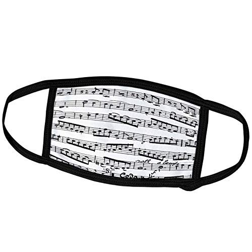 3dRose Music Notes Pattern - Black and White Piano Sheet Musical. - Face Covers -fc-179702-1- 3dRose Music Notes Pattern - Black and White Piano Sheet Musical. - Face Covers -fc-179702-1-