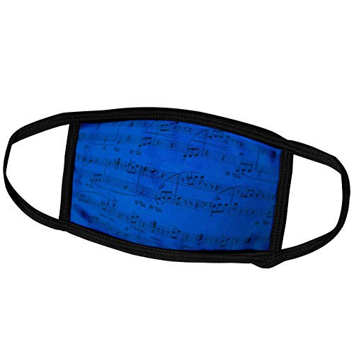 3dRose Yves Creations Musical Notes - Sheet Music in Blue - Face Covers -fc-20603-2- 3dRose Yves Creations Musical Notes - Sheet Music in Blue - Face Covers -fc-20603-2-