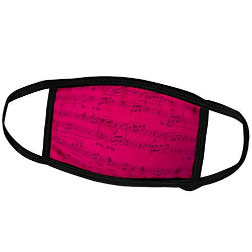 3dRose Yves Creations Musical Notes - Sheet Music in Pink - Face Covers -fc-20604-2- 3dRose Yves Creations Musical Notes - Sheet Music in Pink - Face Covers -fc-20604-2-