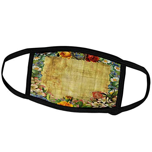 3dRose Sven Herkenrath Vintage - Antique Vintage Sheet with Flower Style - Face Covers -fc-240219-2-