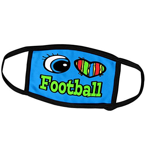 3dRose Dooni Designs Eye Heart I Love Designs - Bright Eye Heart I Love Football - Face Masks -fm-106087-2- 3dRose Dooni Designs Eye Heart I Love Designs - Bright Eye Heart I Love Football - Face Masks -fm-106087-2-