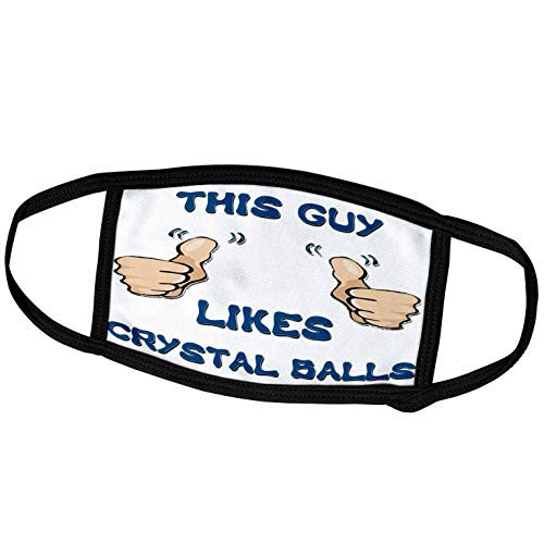 3dRose Blonde Designs This Guy Likes with Thumbs - This Guy Likes Crystal Balls - Face Masks -fm-150313-3-