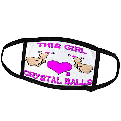 3dRose Blonde Designs This Girl Loves Various Things - This Girl Loves Crystal Balls - Face Masks -fm-185649-2-