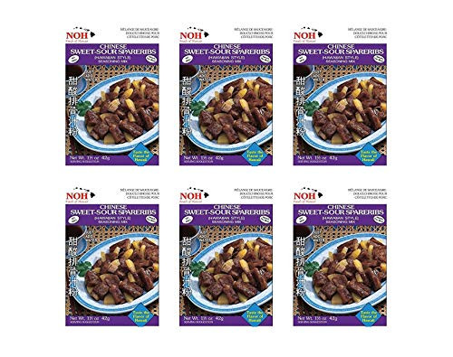 Noh Chinese Sweet-Sour Spareribs Hawaiian Style Seasoning Mix -6 Pack, Total of 9oz-