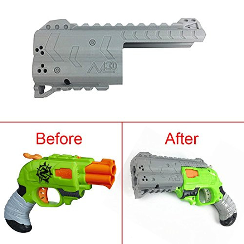 FenglinTech Maliang 3D Printing Appearance Decoration Part for Nerf Zombie Strike Doublestrike Blaster - -Grey-