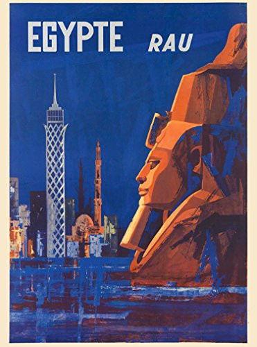 A SLICE IN TIME Egypt Egypte Rau Cairo Sphinx Vintage Egyptian Travel Advertisement Art Poster. Poster Measures 10 x 13.5 inches