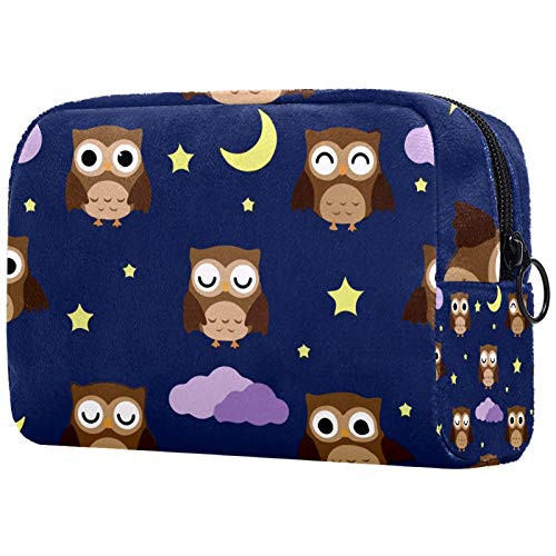 Makeup Bag Portable Travel,nebula moon night owl,Cosmetic Bag for Women,Beauty Zipper Makeup Organizer Bag