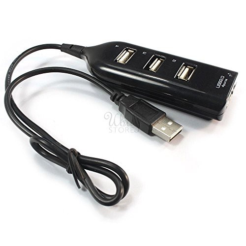 yan-New 4 Port Mini USB 2.0 Hub Splitter Hi-Speed 480Mbps for PC Laptop Durable US