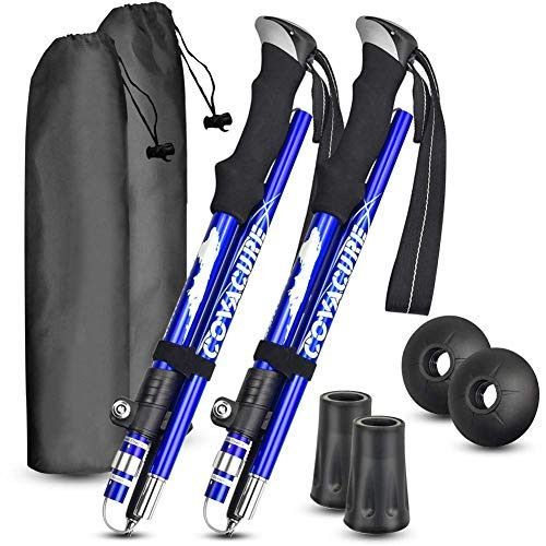 Trekking Poles Collapsible Hiking Poles - Auminum Alloy 7075 Trekking Sticks,Antishock and Quick Lock System, Telescopic, Collapsible, Ultralight for Hiking, Camping