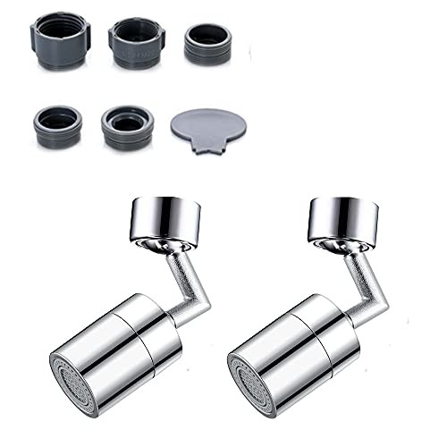 FUTAIPHY Universal Splash Filter Faucet, 720 Rotate Faucet Aerator Sink,Faucet Extender Adapter, Multifunction Faucet for Kitchen Bathroom -2pcs-