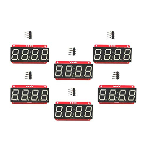 gazechimp 6Pc 4 Digit Tube 7-Segment 0.56" LED Display Module HT16K33 I2C for