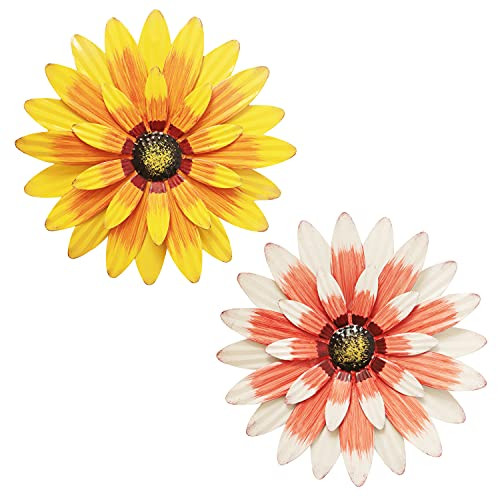 Sunflower Decor, SPWOLFRT 2 Pack 12" Metal Flowers Wall Art Inspirational Daisy Wall Decor Sunflower Hanging for Indoor Outdoor Home Bedroom Living Room Office Garden -A- Sunflower Decor, SPWOLFRT 2 Pack 12" Metal Flowers Wall Art Inspirational Daisy Wall Decor Sunflower Hanging for Indoor Outdoor Home Bedroom Living Room Office Garden -A-