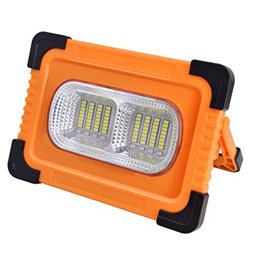UNDADE Solar Portable Work Light, 80W 6000 Lumens Rechargeable Flood Light with Stand, 10000mAh Power Bank Waterproof LED Flood Light for Outdoor Camping Hiking Emergency Lighting