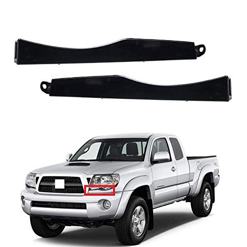 Yuejing Car Front Bupmer Head Light Lower Filler Retainer Molding Trim Panels Fit for Toyota Tacoma 2005-2011, Black