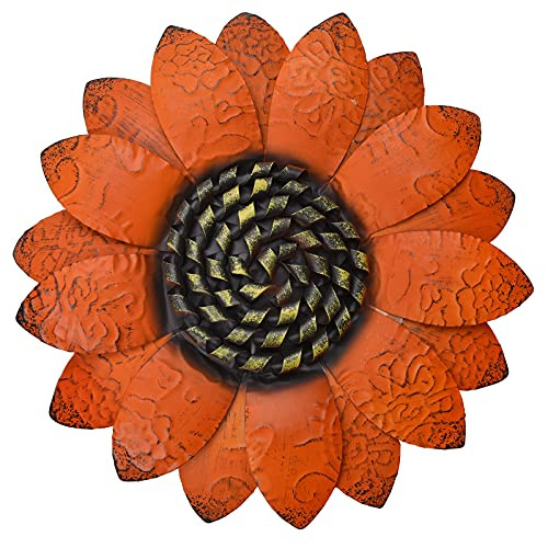 EASICUTI Orange Sunflower Metal Flowers Wall Decor Metal Wall Art Decorations Hanging for Indoor Outdoor Home Bathroom Kitchen Room Bedroom Living Room Garden Patio Porch 13 Inch EASICUTI Orange Sunflower Metal Flowers Wall Decor Metal Wall Art Decorations Hanging for Indoor Outdoor Home Bathroom Kitchen Room Bedroom Living Room Garden Patio Porch 13 Inch
