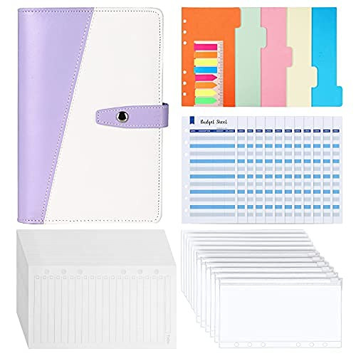 Budget Binder, Money Saving Binder, Budget Binder with Cash Envelopes, Money Binder Organizer for Cash, Ideal A6 Binder Cash Envelopes for Budgeting, Purple
