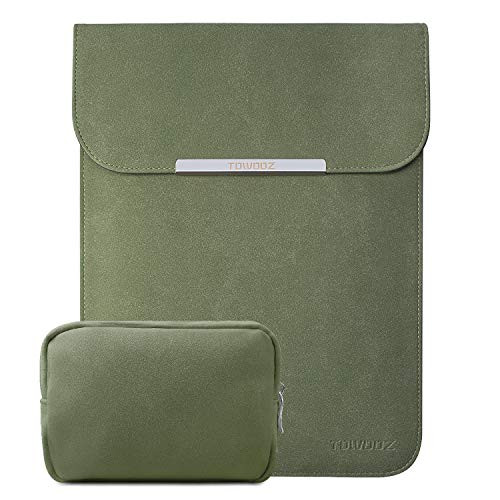 TOWOOZ 13.3 Inch Laptop Sleeve Case Compatible with 2016-2020 MacBook Air/MacBook Pro 13-13.3 inch/iPad Pro 12.9/Surface Pro , Faux Suede, Innovative Materials, with a Accessory Bag