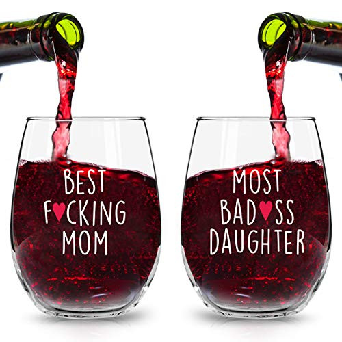 Best Mom and Daughter Stemless Wine Glass Set of 2- Wine Glasses for Unique Gifts for Mom From Daughter- Mother and Daughter Matching Gifts Idea- Mom Gift for Birthday or Mothers Day- Made in USA Best Mom and Daughter Stemless Wine Glass Set of 2- Wine Glasses for Unique Gifts for Mom From Daughter- Mother and Daughter Matching Gifts Idea- Mom Gift for Birthday or Mothers Day- Made in USA