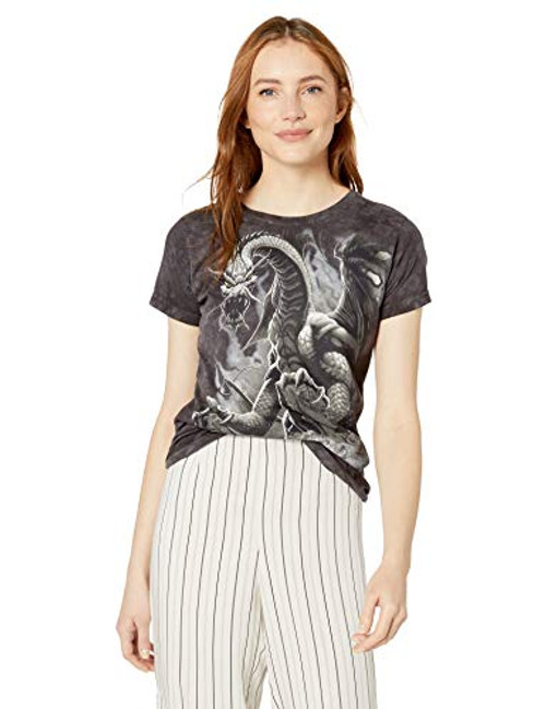 The Mountain Black Dragon Adult Woman's T-Shirt, Black, Medium The Mountain Black Dragon Adult Woman's T-Shirt, Black, Medium