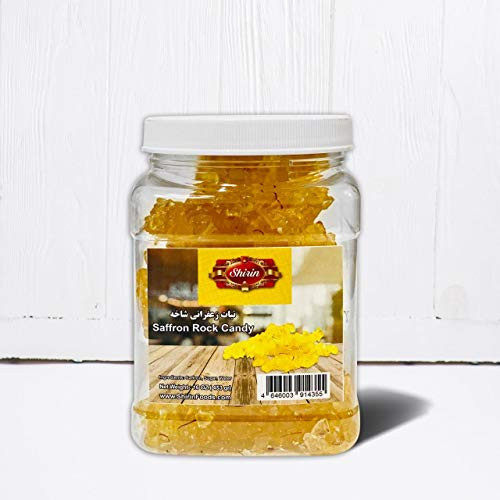 SHIRIN Saffron Rock Candy with Rope, 1 Pound-16 OZ-