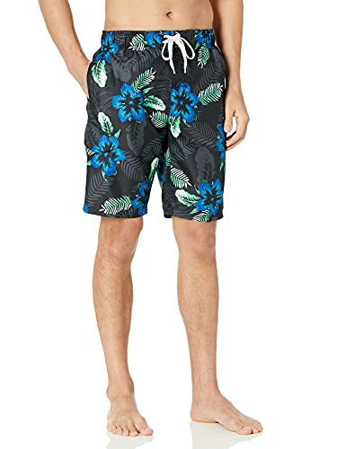 Kanu Surf Men's Echelon Swim Trunks -Regular  and  Extended Sizes-, Costa Black, Large