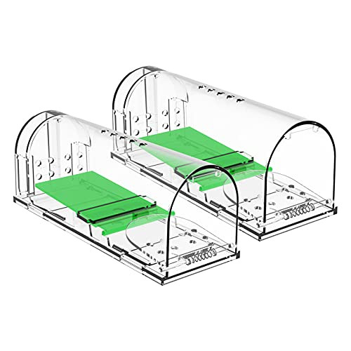 Thanos Mouse Traps Mice Traps for House Original Humane Mouse Traps No See Kill Catch and Release Kids/Pets Safe Indoor/Outdoor Mousetrap Catcher Reusable for Mice/Rodent Capture Cage 2 Pack