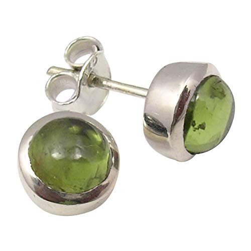 SilverStarJewel Sterling Silver Natural 6 x 6 mm Peridot August Birthstone Earrings 0.8 cm SilverStarJewel Sterling Silver Natural 6 x 6 mm Peridot August Birthstone Earrings 0.8 cm