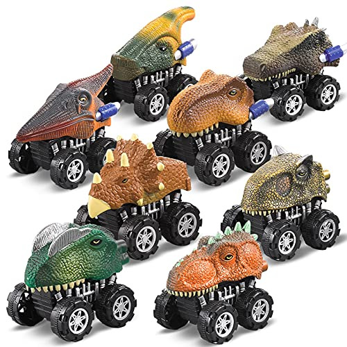Dinosaur Toys for Kids 3-5 Year Old Pull Back Dinosaur Car for Toddler 8 Pack Truck Cars Toy Dino World Including T-Rex, Triceratops, for Kids, Boys and Girls Dinosaur Toys for Kids 3-5 Year Old Pull Back Dinosaur Car for Toddler 8 Pack Truck Cars Toy Dino World Including T-Rex, Triceratops, for Kids, Boys and Girls