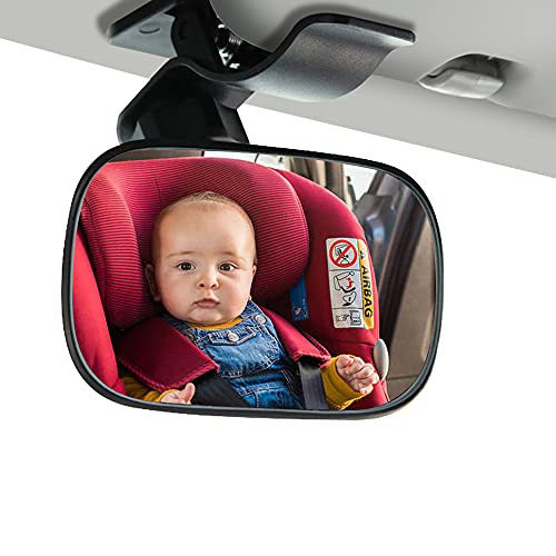 Baby safety mirror convex wide angle mirror Automotive Interior Rearview Baby Mirror 360 Degree Adjustable Safety Baby Child Backseat Mirror With Clip Black