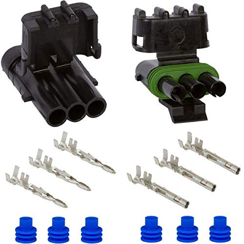 3 Sets of CustomConnectorKits Genuine Delphi -Aptiv- Weather Pack Single Assembly Kits -12AWG, 3 Way-