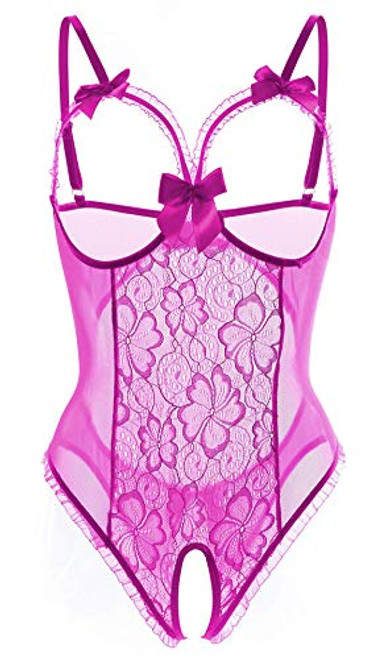 Lingerie for Women Sexy One-Piece Teddy Lingerie Bodysuit Lace Nightie -Purple,S- Lingerie for Women Sexy One-Piece Teddy Lingerie Bodysuit Lace Nightie -Purple,S-