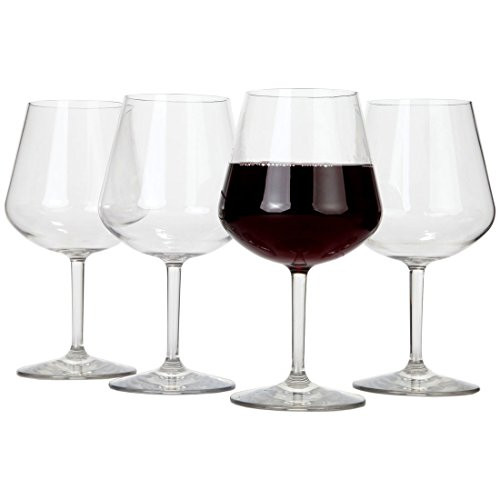 Lily's Home Chef Collection Unbreakable Pinot Noir and Burgundy Red Wine Glasses, Made of Shatterproof Tritan Plastic, Ideal for Indoor and Outdoor Use (22 oz. Each, Set of 4)