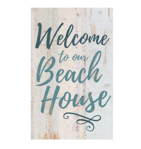 P. GRAHAM DUNN Welcome to Beach House Whitewash 10.5 x 17 Wood Pallet Wall Plaque Sign