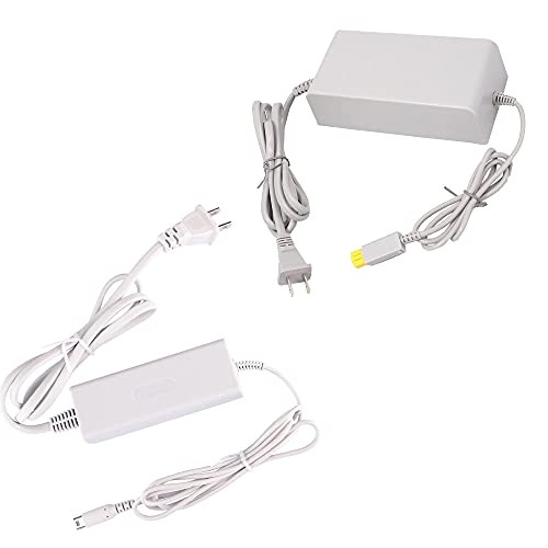 Games Accessories Bundle for Wii U, 1 Pack Charger for Nintendo Wii U Console and 1 Pack Charger for Nintendo Wii U Gamepad
