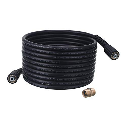 Tool Daily High Pressure Washer Hose, 25 FT X 1/4 Inch, 3600 PSI, M22 14mm, Replacement Power Washer Hose for Most Brands Tool Daily High Pressure Washer Hose, 25 FT X 1/4 Inch, 3600 PSI, M22 14mm, Replacement Power Washer Hose for Most Brands