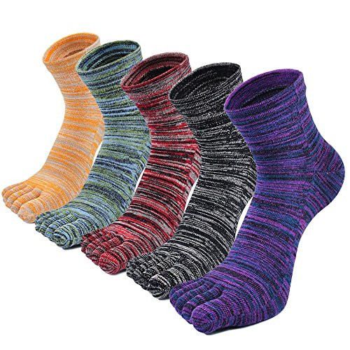 ZAKASA Mens Toe Socks Cotton Five Finger Crew Socks Athletic Running Socks 5 Pack -018 - 5Pairs, Men Shoe Size 7-11- ZAKASA Mens Toe Socks Cotton Five Finger Crew Socks Athletic Running Socks 5 Pack -018 - 5Pairs, Men Shoe Size 7-11-