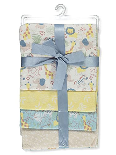 Petite L'Amour Baby Big Boys' 4-Pack Flannel Receiving Blankets - Blue, one Size