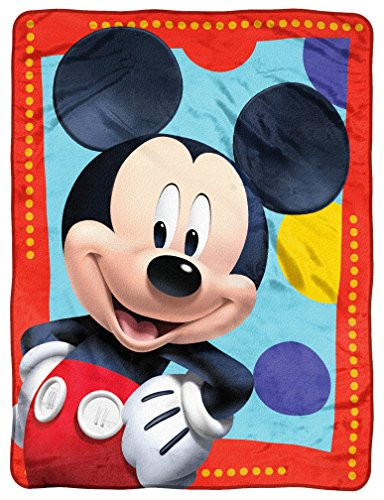 Disney's Mickey Mouse Club House, "Frame Dots" Micro Raschel Throw Blanket, 46" x 60", Multi Color